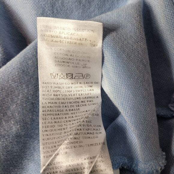 Ermenegildo Zegna Polo Shirt Mens Size M Blue Short Sleeve Cotton Preppy Work Go - Picture 6 of 11